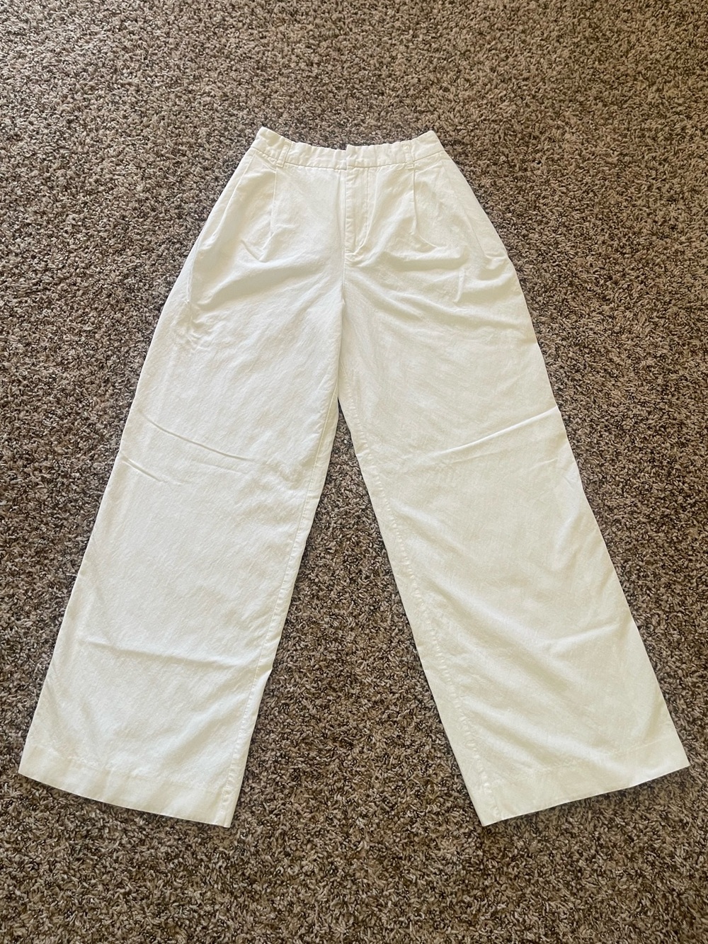 Zara White Wide-Leg Trousers